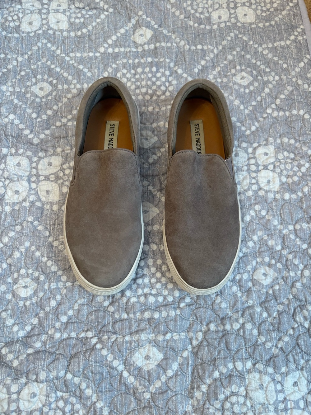 Steve Madden Women’s Slip-On Suede Sneakers - Gray
